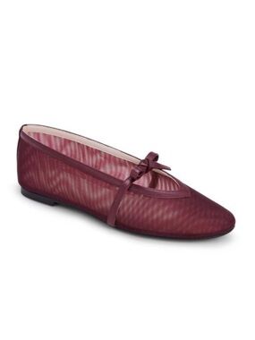 Yosi Samra Savannah Burgundy Mesh Ballet Flat NWT size 6